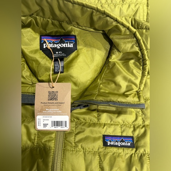 Patagonia Men’s Medium Nano Puff Insulated Vest Graze Green Puffer NWT Puffy - Picture 9 of 10